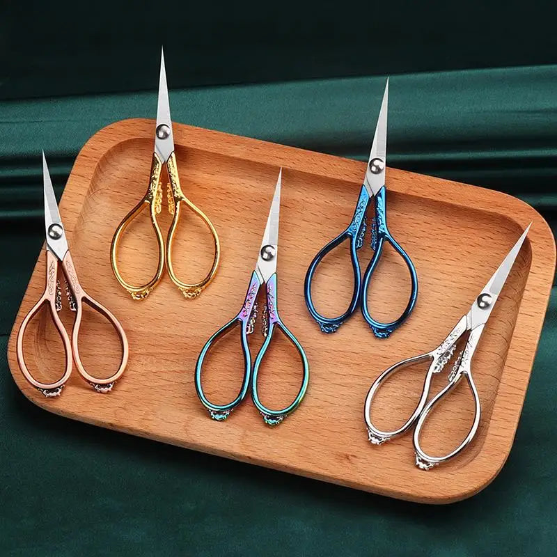 Retro Stainless Steel Tailor Scissors – Crane-Shaped Small Embroidery & Cross-Stitch Scissors for DIY Crafts and Home Use