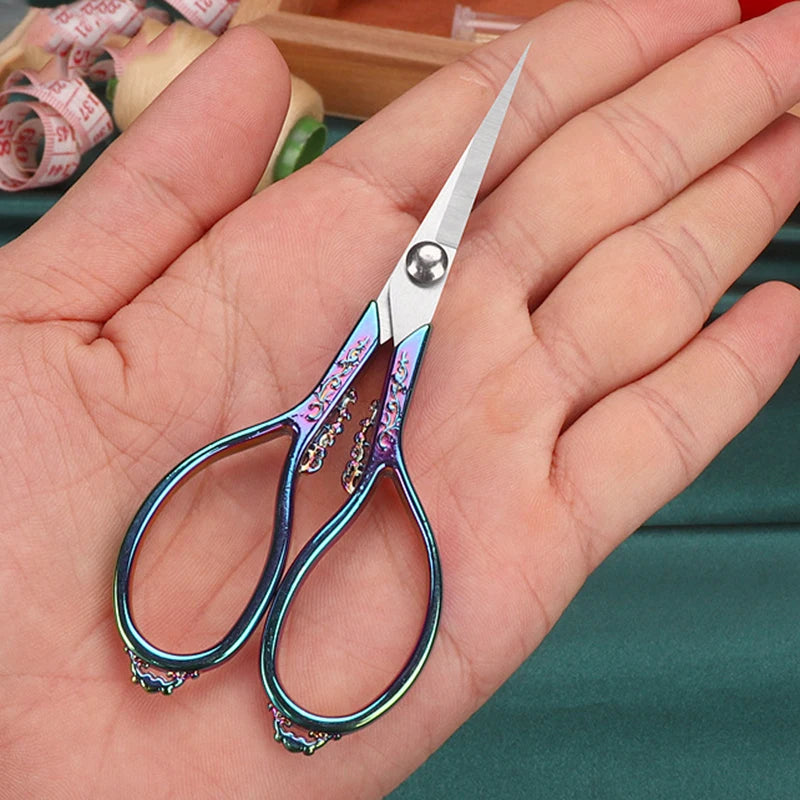 Retro Stainless Steel Tailor Scissors – Crane-Shaped Small Embroidery & Cross-Stitch Scissors for DIY Crafts and Home Use