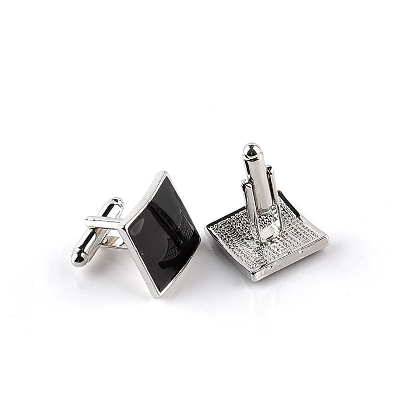 Men Luxury Black Square Cufflinks – Classic High-Quality Shirt Jewelry, Elegant Gift