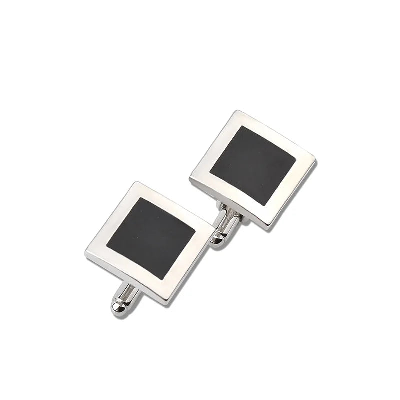 Men Luxury Black Square Cufflinks – Classic High-Quality Shirt Jewelry, Elegant Gift