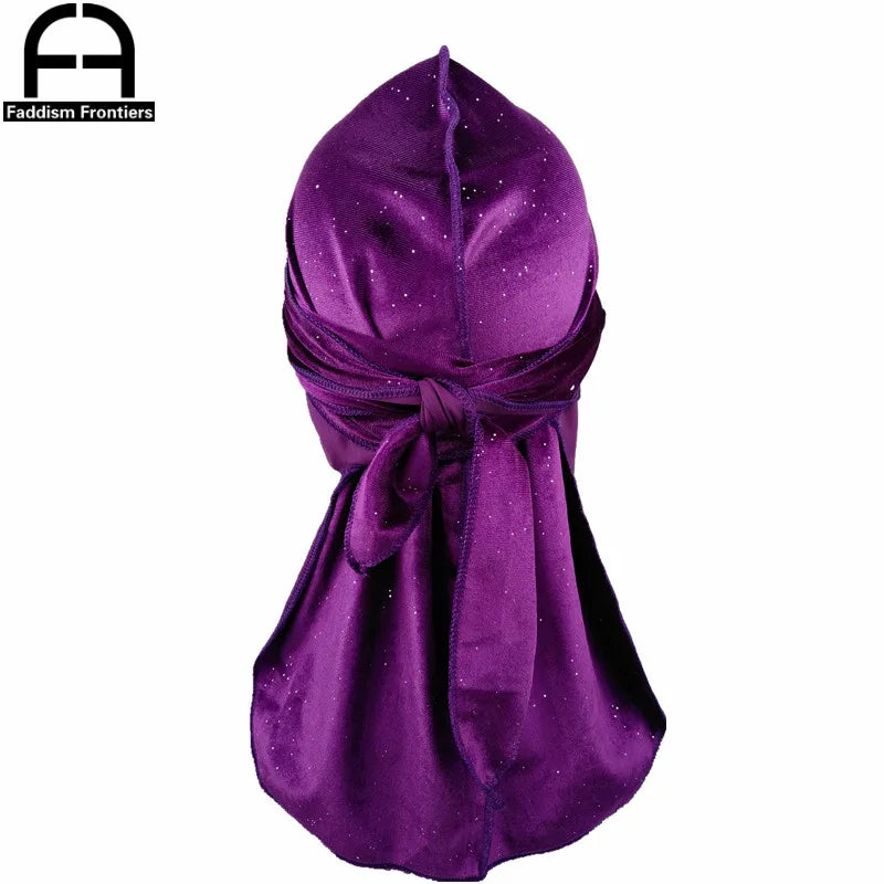 Luxury Men’s Shiny Velvet Durag – Turban Bandana Headwrap Hair Accessory