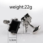 Men Luxury Black Square Cufflinks – Classic High-Quality Shirt Jewelry, Elegant Gift
