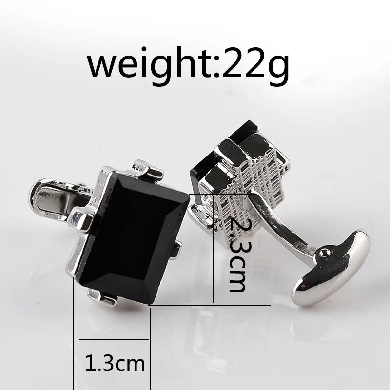 Men Luxury Black Square Cufflinks – Classic High-Quality Shirt Jewelry, Elegant Gift