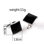 Men Luxury Black Square Cufflinks – Classic High-Quality Shirt Jewelry, Elegant Gift