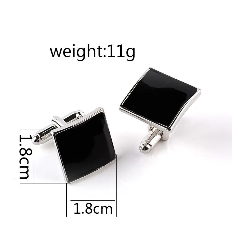 Men Luxury Black Square Cufflinks – Classic High-Quality Shirt Jewelry, Elegant Gift