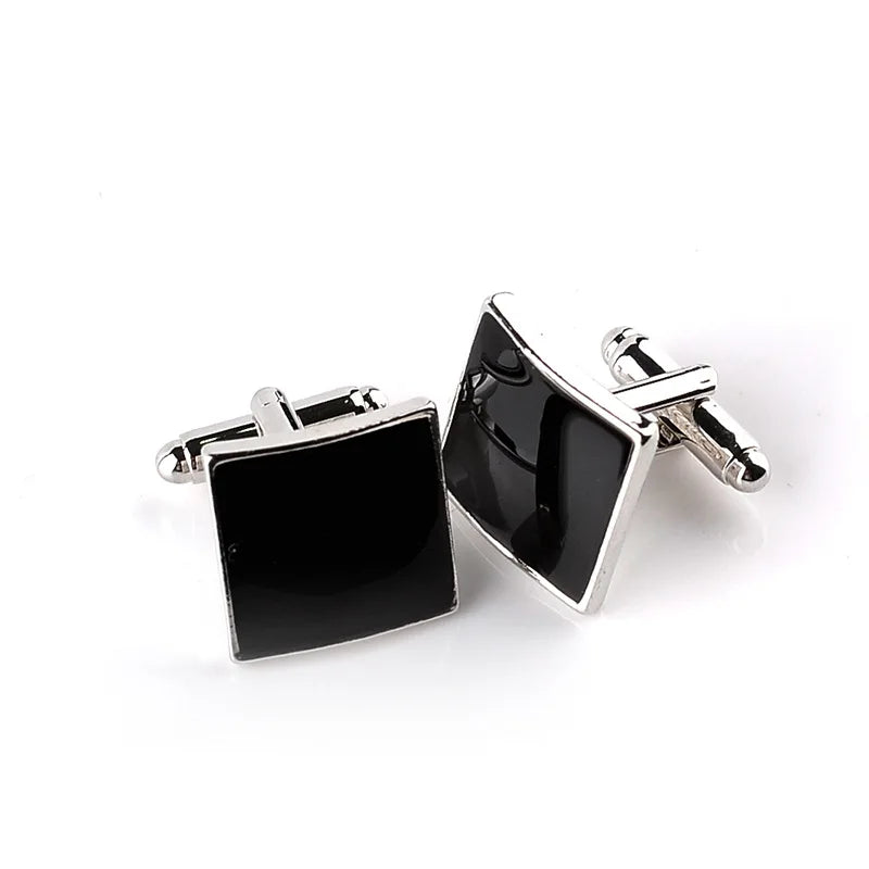 Men Luxury Black Square Cufflinks – Classic High-Quality Shirt Jewelry, Elegant Gift