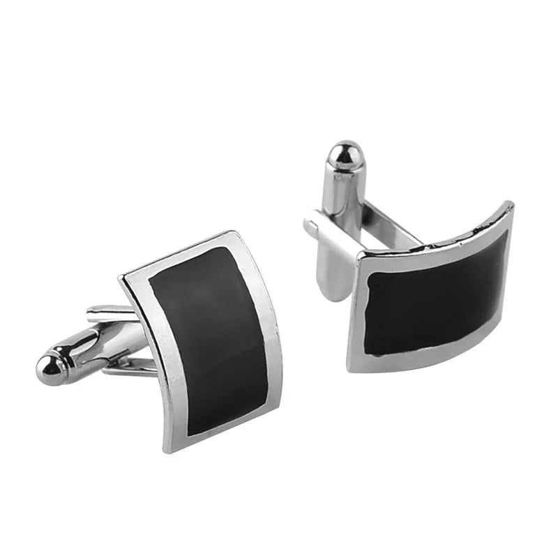 Men Luxury Black Square Cufflinks – Classic High-Quality Shirt Jewelry, Elegant Gift