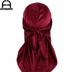 Luxury Men’s Shiny Velvet Durag – Turban Bandana Headwrap Hair Accessory
