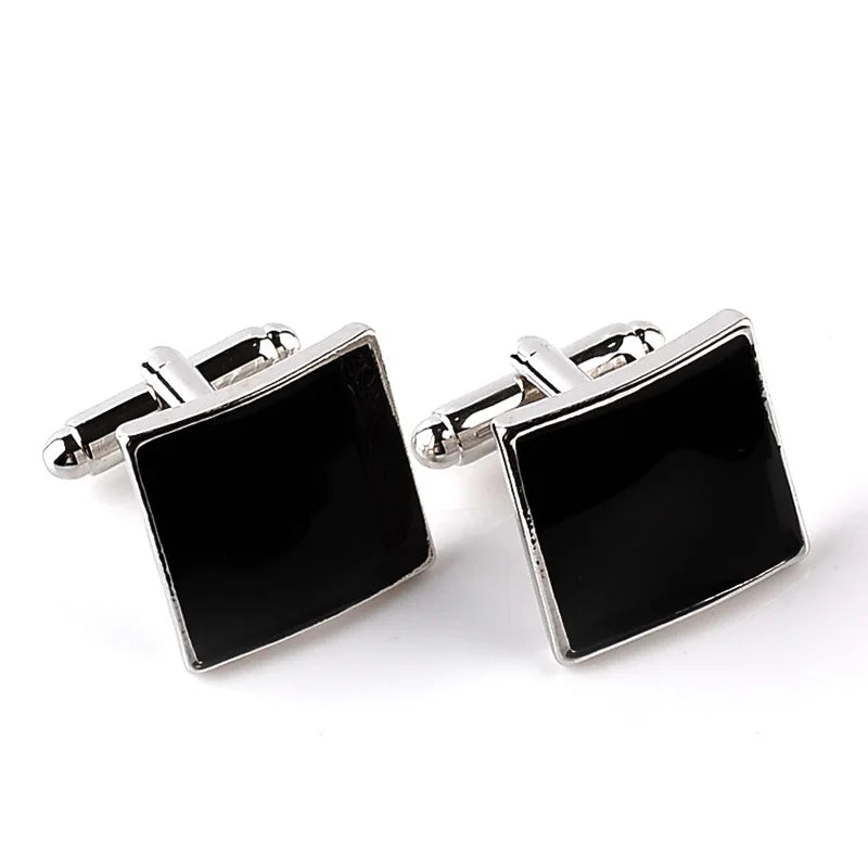 Men Luxury Black Square Cufflinks – Classic High-Quality Shirt Jewelry, Elegant Gift