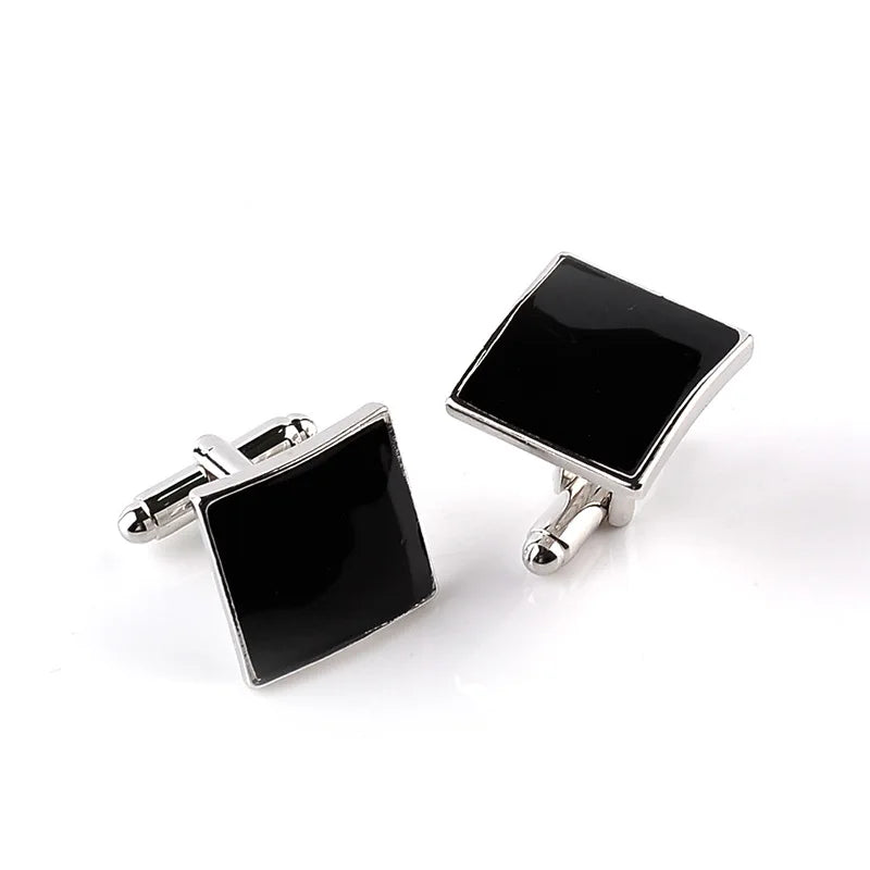 Men Luxury Black Square Cufflinks – Classic High-Quality Shirt Jewelry, Elegant Gift