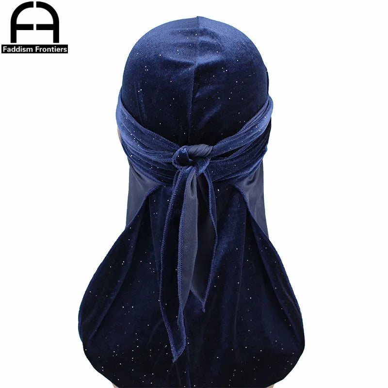Luxury Men’s Shiny Velvet Durag – Turban Bandana Headwrap Hair Accessory