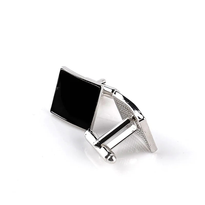 Men Luxury Black Square Cufflinks – Classic High-Quality Shirt Jewelry, Elegant Gift