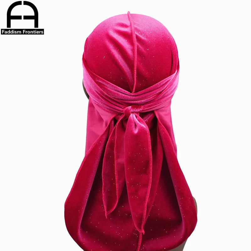 Luxury Men’s Shiny Velvet Durag – Turban Bandana Headwrap Hair Accessory