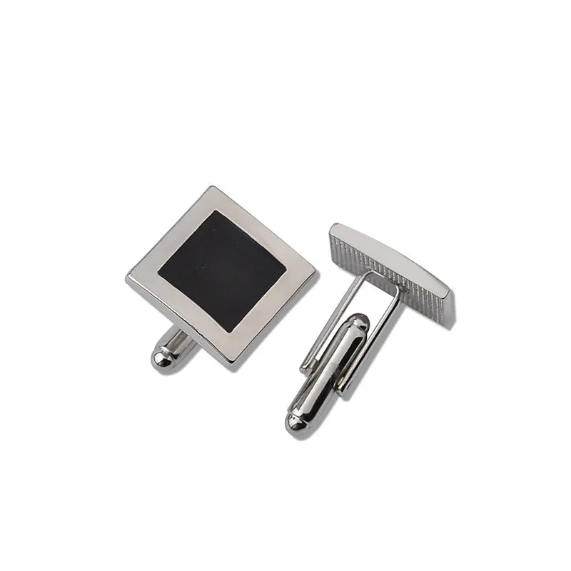Men Luxury Black Square Cufflinks – Classic High-Quality Shirt Jewelry, Elegant Gift