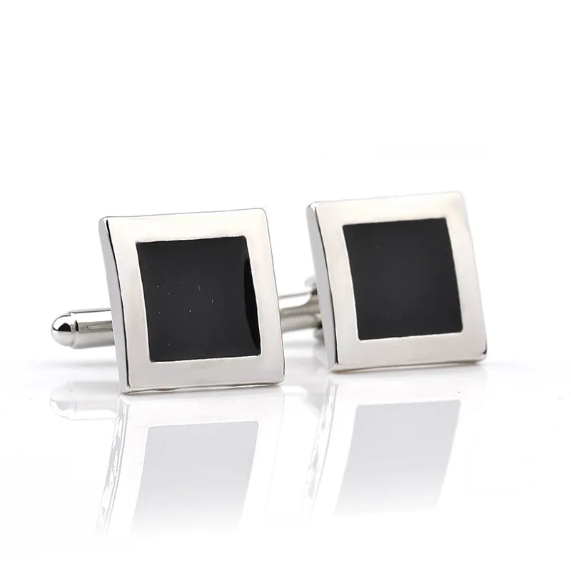 Men Luxury Black Square Cufflinks – Classic High-Quality Shirt Jewelry, Elegant Gift