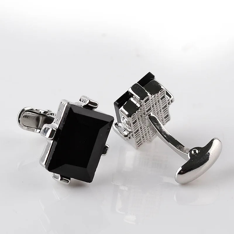Men Luxury Black Square Cufflinks – Classic High-Quality Shirt Jewelry, Elegant Gift