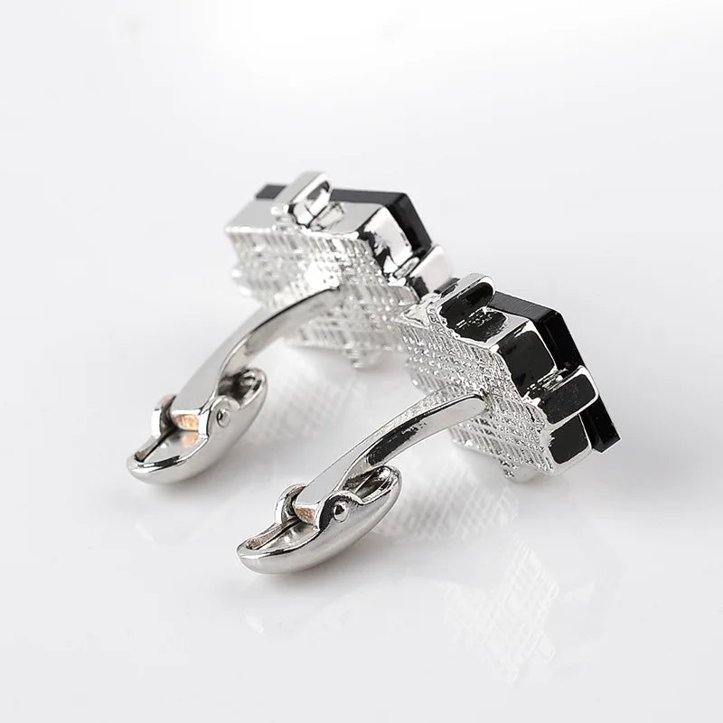 Men Luxury Black Square Cufflinks – Classic High-Quality Shirt Jewelry, Elegant Gift