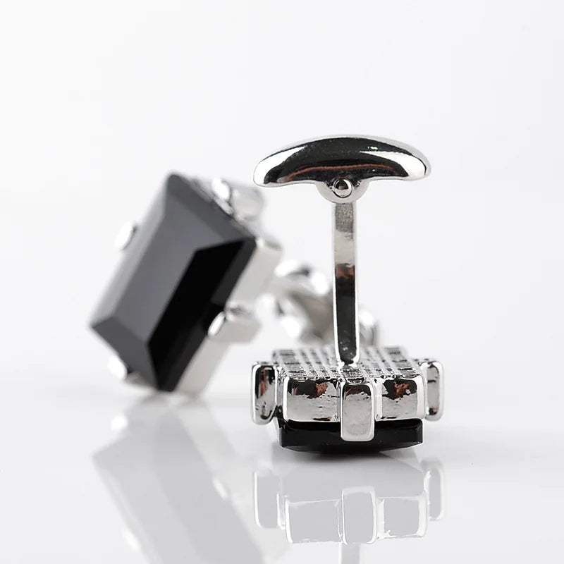 Men Luxury Black Square Cufflinks – Classic High-Quality Shirt Jewelry, Elegant Gift