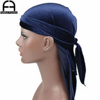 Luxury Men’s Shiny Velvet Durag – Turban Bandana Headwrap Hair Accessory