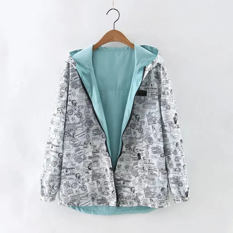 Spring Hot Sale – Women’s Reversible Hooded Windbreaker Jacket
