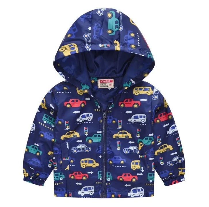 Boys Spring & Autumn Hooded Windbreaker – Kids Lightweight Jacket (2–7 Years)
