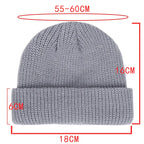 Unisex Knitted Beanie – Warm Wool Skullies Hat for Men & Women, Simple Hip Hop Style, Autumn & Winter Trendy Cap”
