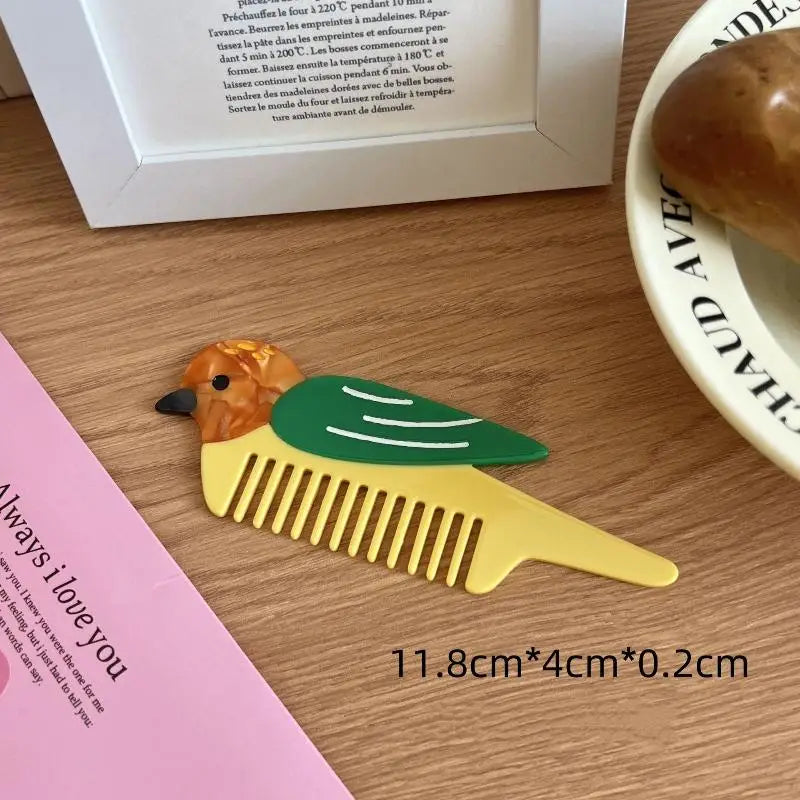 Creative Cartoon Anti-Static Acetate Hair Comb – Cute and Lovely Hairdressing Accessory for Hair Care and Scalp Massage