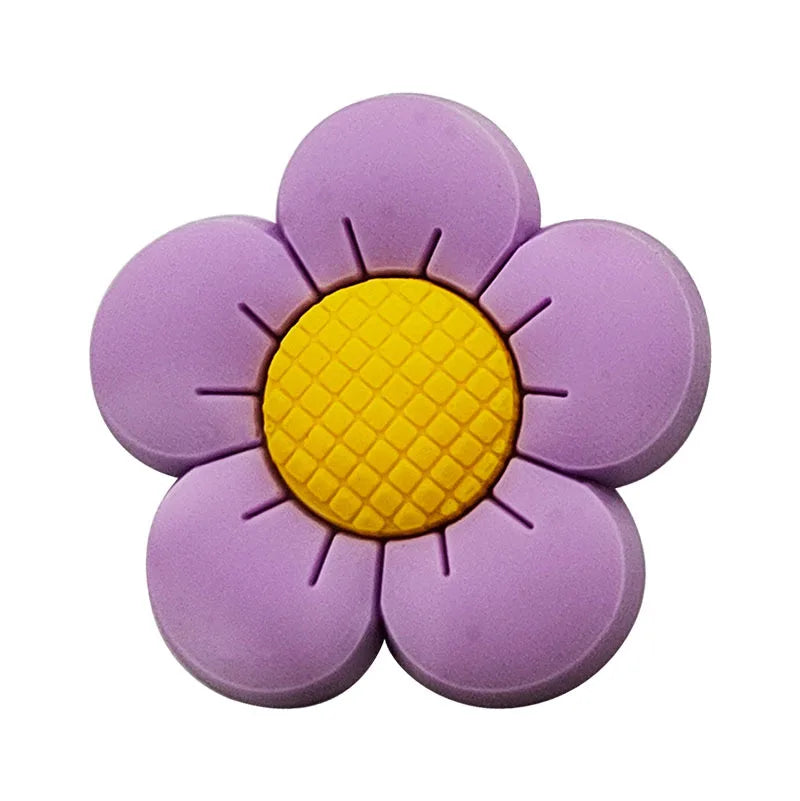 Cute Colorful Flower Shoe Charms for Crocs – PVC Clog Accessories & Wristband Decorations