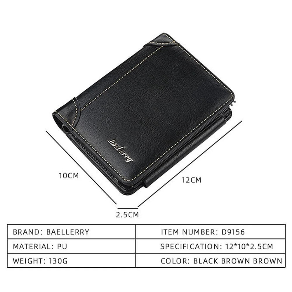New Leather Men Wallets High Quality Zipper Short Desigh Card Holder Male Purse Vintage Coin Holder Men Wallets