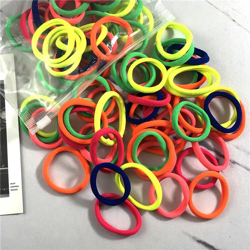 20/50pcs Hair Bands for Women & Girls – Basic 4cm Elastic Hair Ties for Ponytails