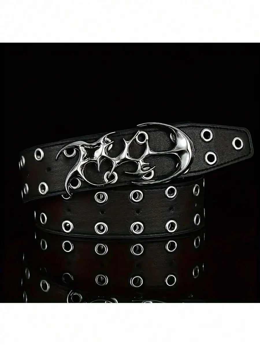 Men’s Genuine Leather Belt with Retro Metal Rivets – Fashionable and Versatile for Jeans