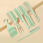 6pcs Hairdressing Brush and Comb Set – Black Salon Styling Tools for Men and Women