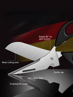 8-in-1 Heavy-Duty Kitchen Scissors – Stainless Steel with Detachable Blades & Locking System for Meat, Fish, and Poultry