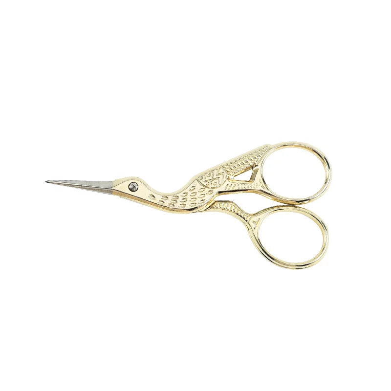 Retro Stainless Steel Tailor Scissors – Crane-Shaped Small Embroidery & Cross-Stitch Scissors for DIY Crafts and Home Use
