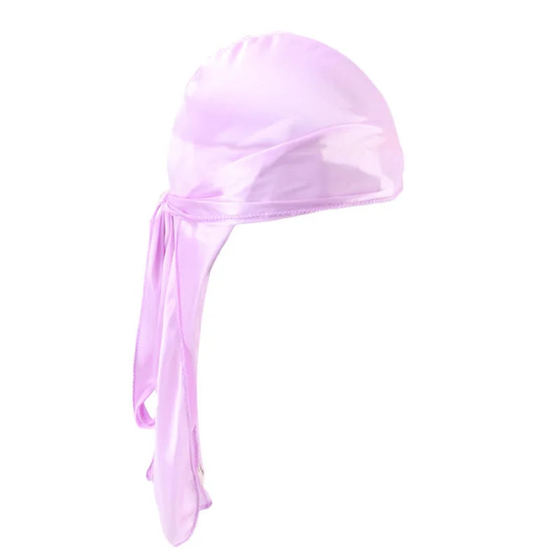 Unisex Satin Long-Tail Durag – Silky Turban, Pirate Hat & Headwrap for Men & Women
