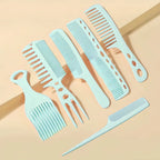 6pcs Hairdressing Brush and Comb Set – Black Salon Styling Tools for Men and Women