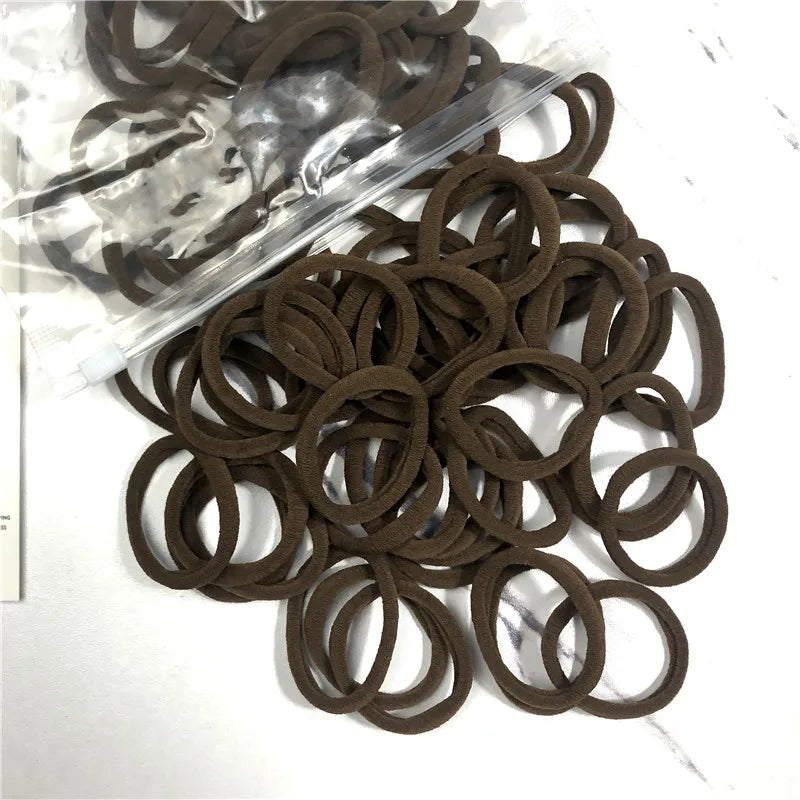 20/50pcs Hair Bands for Women & Girls – Basic 4cm Elastic Hair Ties for Ponytails