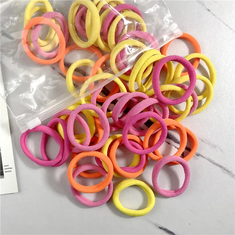 20/50pcs Hair Bands for Women & Girls – Basic 4cm Elastic Hair Ties for Ponytails
