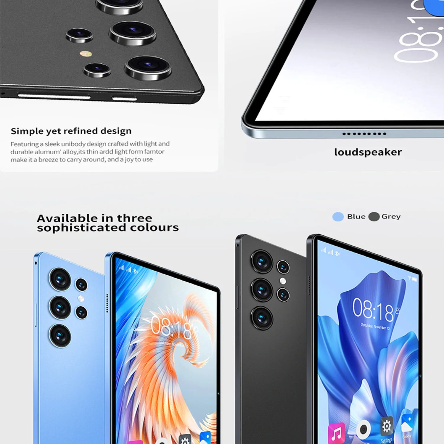 BDF-H39 Upgraded 10.1” 5G Android Tablet – Octa-Core Processor, 6GB RAM + 128GB Storage, 4G Dual SIM, Dual WiFi, 6000mAh Battery, Ideal for Education