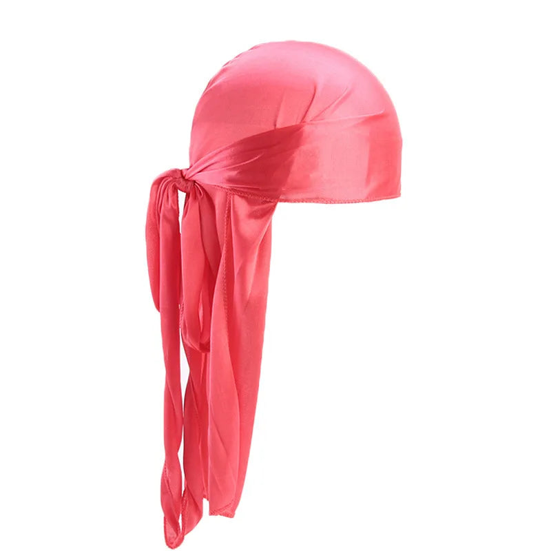 Unisex Satin Long-Tail Durag – Silky Turban, Pirate Hat & Headwrap for Men & Women