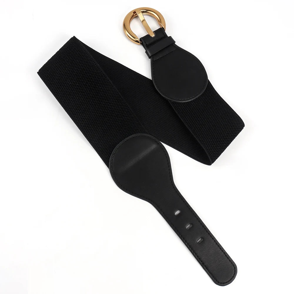 Women Belts PU Leather Corset Belt Female Metal Buckle Belts for Ladies Leisure Dress Jeans Wide Waistband