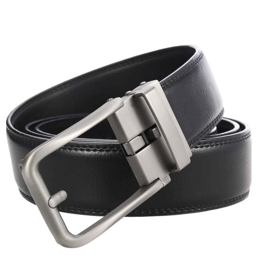 Men Belts Designer Buckle Genuine Cow Leather Luxury Gift Formal Ceinture Homme Business Cowboy Waistband Trouser Ratchet