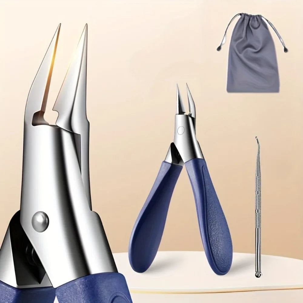 Professional Labor-Saving Nail Clippers Set 3Pcs Exfoliating Scissors Cuticle Cutter Pedicure Tool for Ingrown Toenails