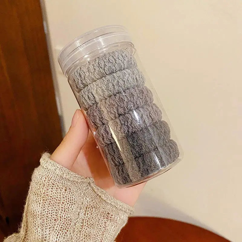 High-Elastic Durable Hair Ties – Thick Knit Seamless Scrunchies in Assorted Colors