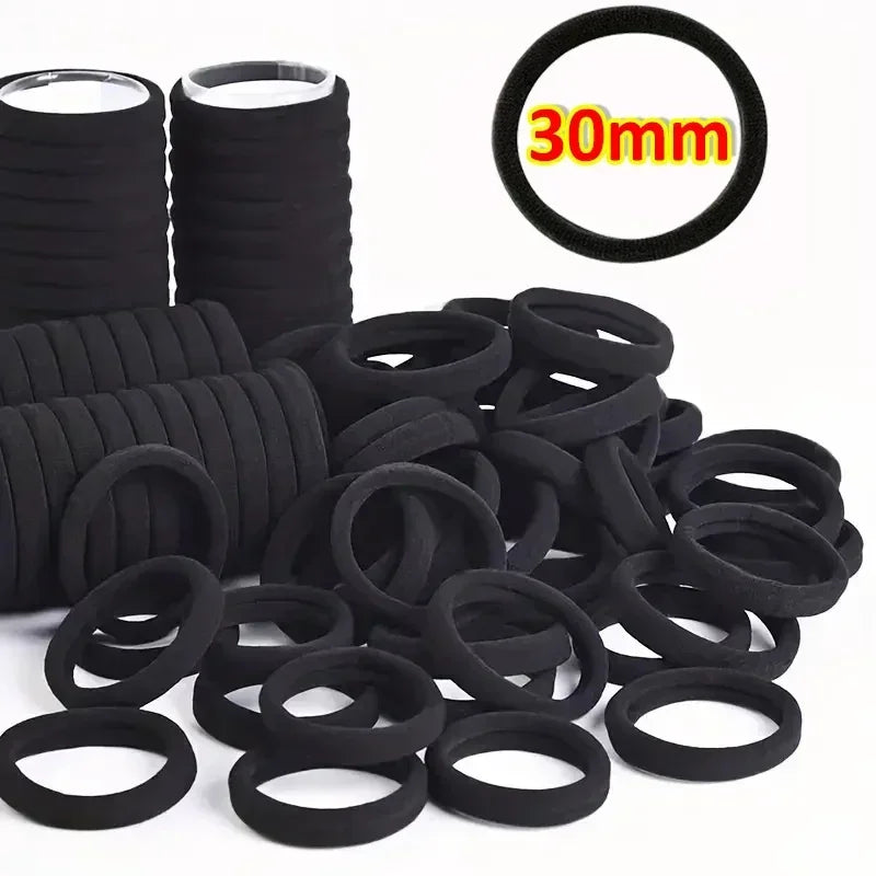 High-Elastic Black Hair Bands for Women and Girls – Simple Ponytail Holders