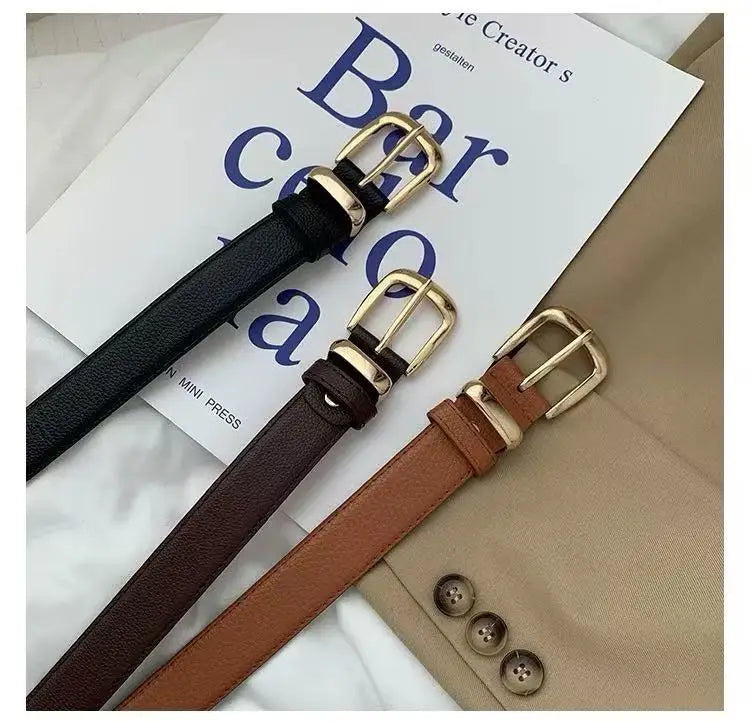 New Women Belts A Solid Color Casual, Retro and Elegant PU  Jeans Suitable for All Four Seasons