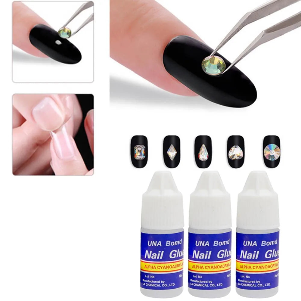 Fast-Drying Nail Glue – Strong Adhesive for False Nail Tips, Acrylic Art, Rhinestones & Gel Nails