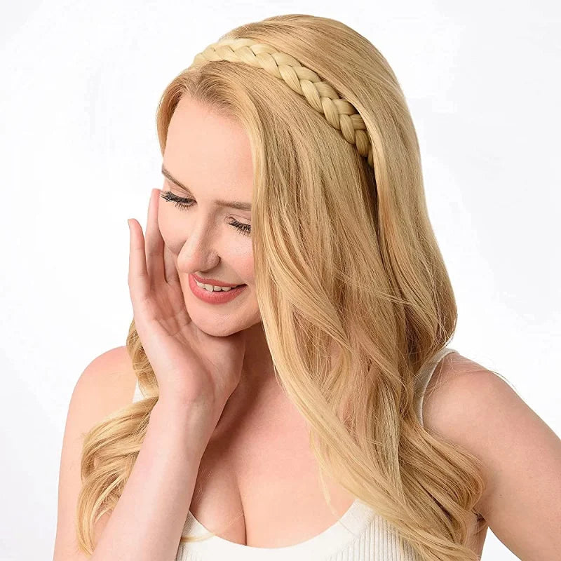 Retro Non-Slip Hair Bands for Women and Girls – Fishbone Twist Headband for Braids