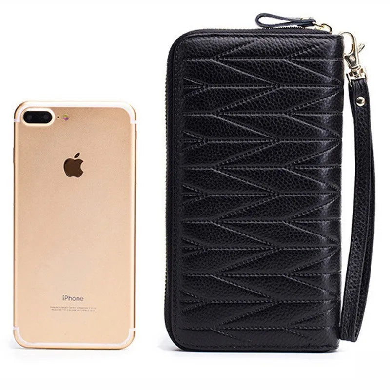 Women’s Genuine Leather Wallet with Coin Purse – Long Clutch Card Holder