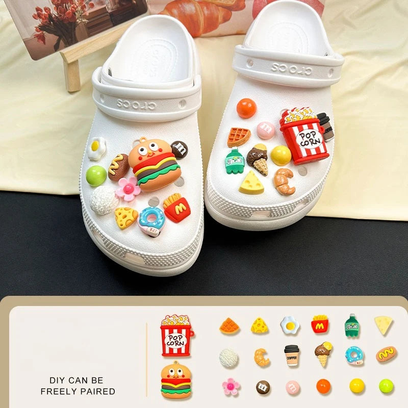 Trendy Detachable Crocs Shoe Flower – DIY Cartoon Food Charm Accessory with Premium Finish